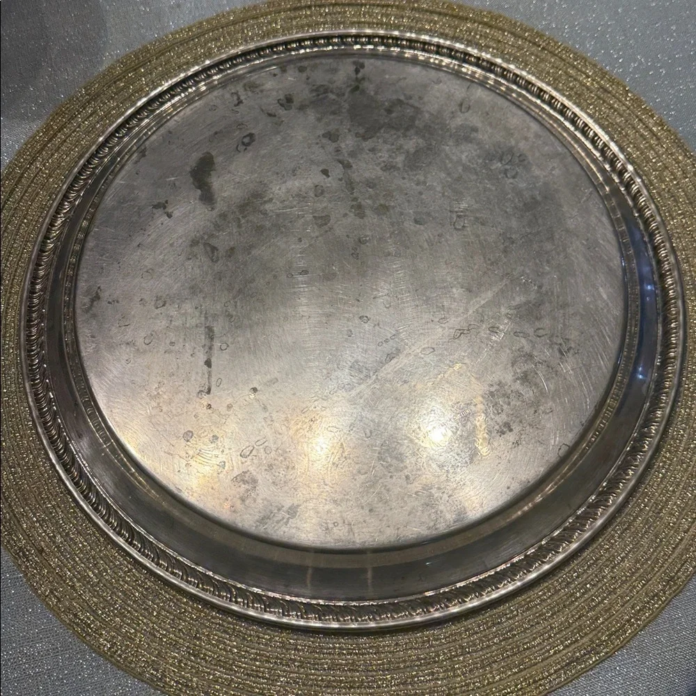 Elegant Silver Plated Serving Tray D12”